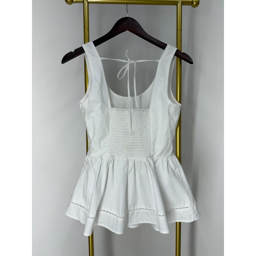 NWOT Anthropologie En Saison Brittany Peplum Top White Button Front Size S - Picture 5 of 10